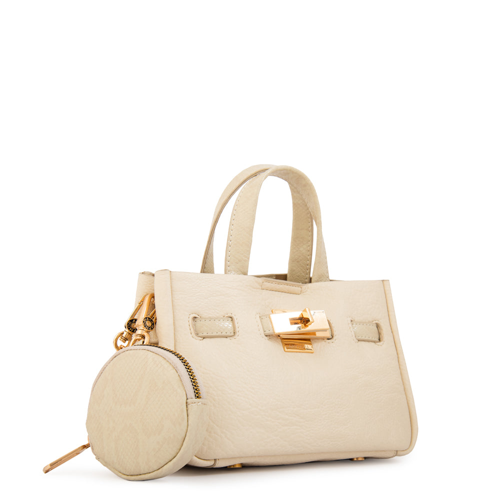 Cartera bandolera con asas camil mediana blanco crudo
