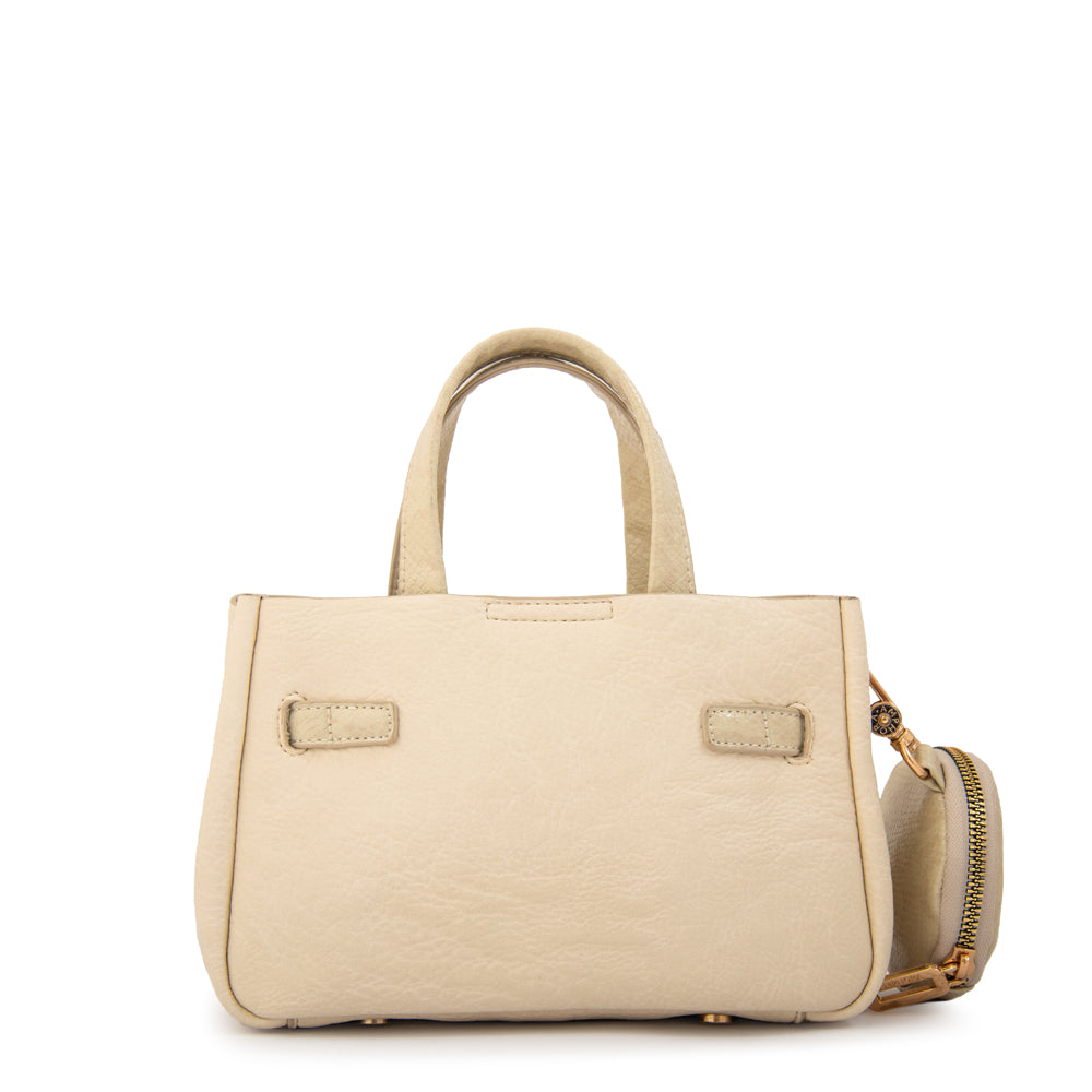 Cartera bandolera con asas camil mediana blanco crudo
