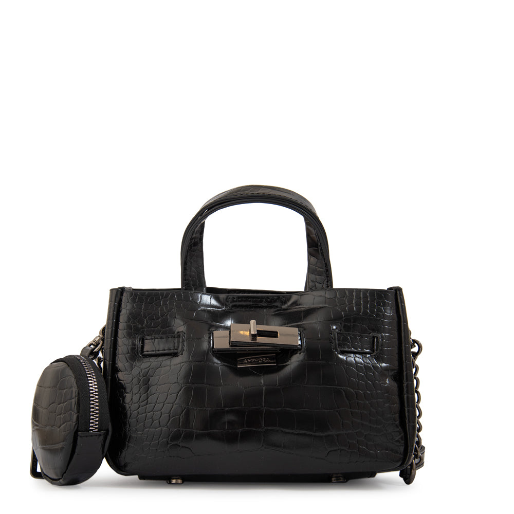 Cartera bandolera con asas camil mediana negro