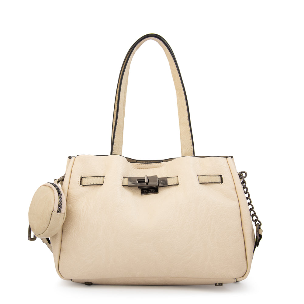 Cartera tote camil mediana blanco crudo