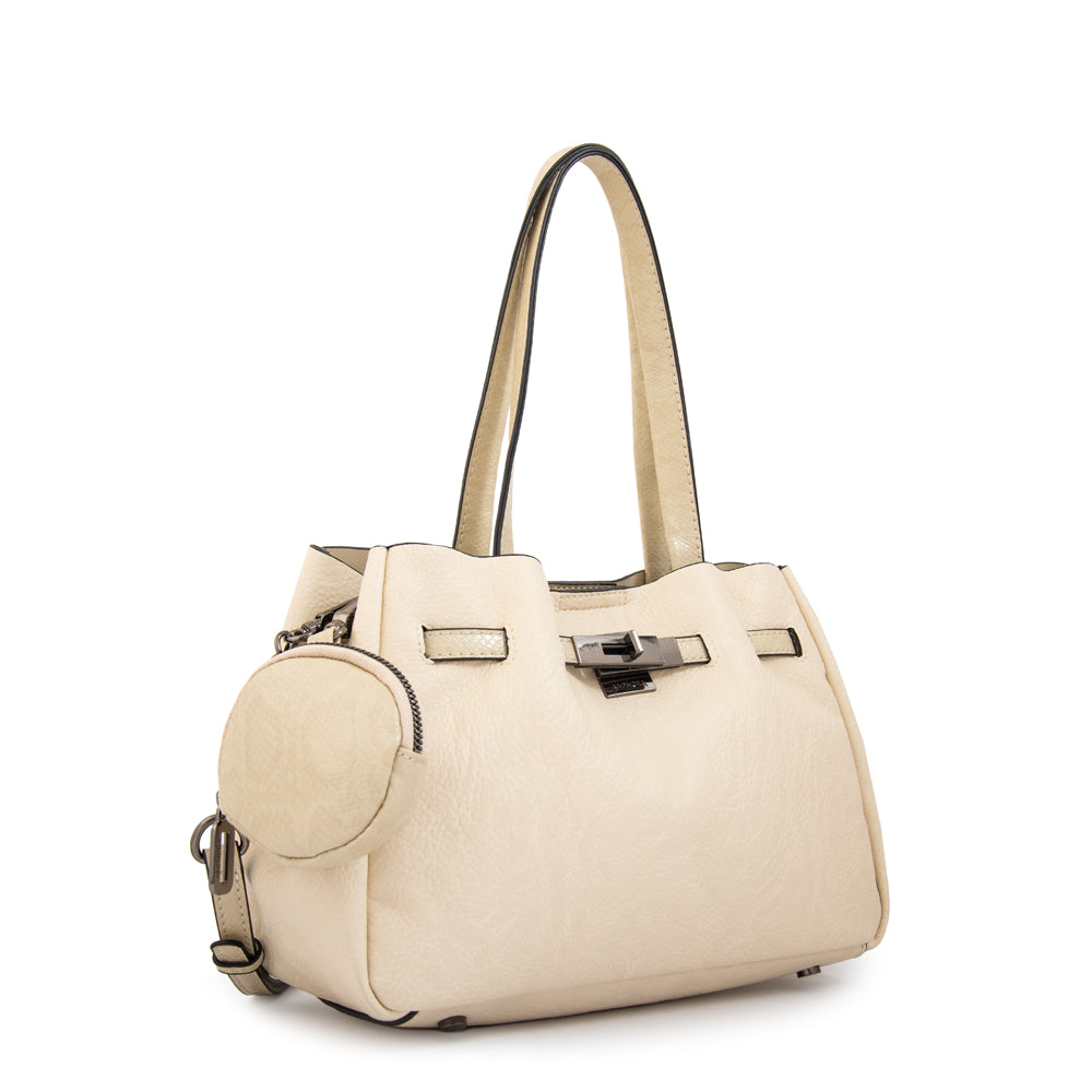 Cartera tote camil mediana blanco crudo