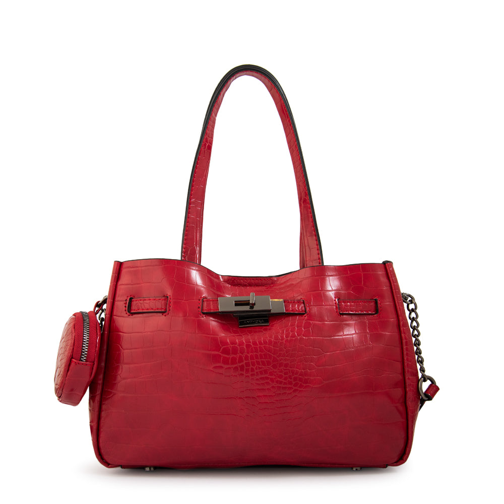 Cartera tote camil mediana rojo oscuro