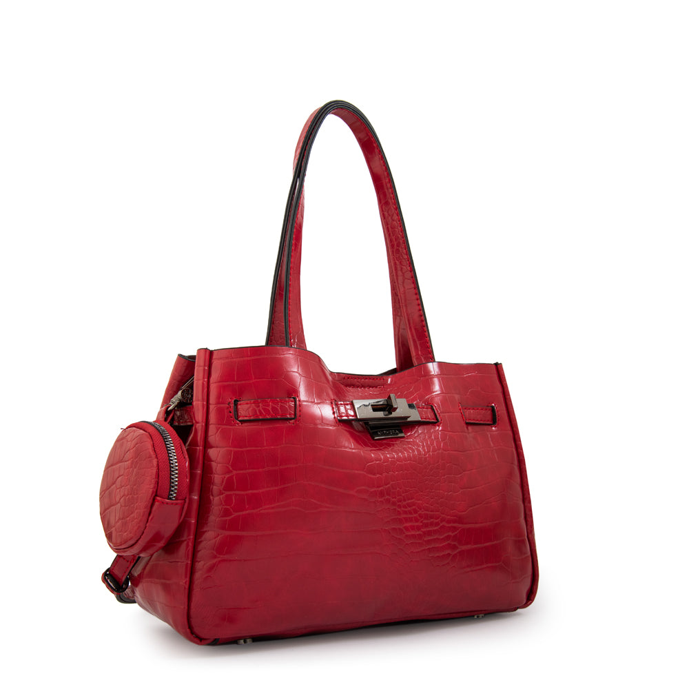 Cartera tote camil mediana rojo oscuro