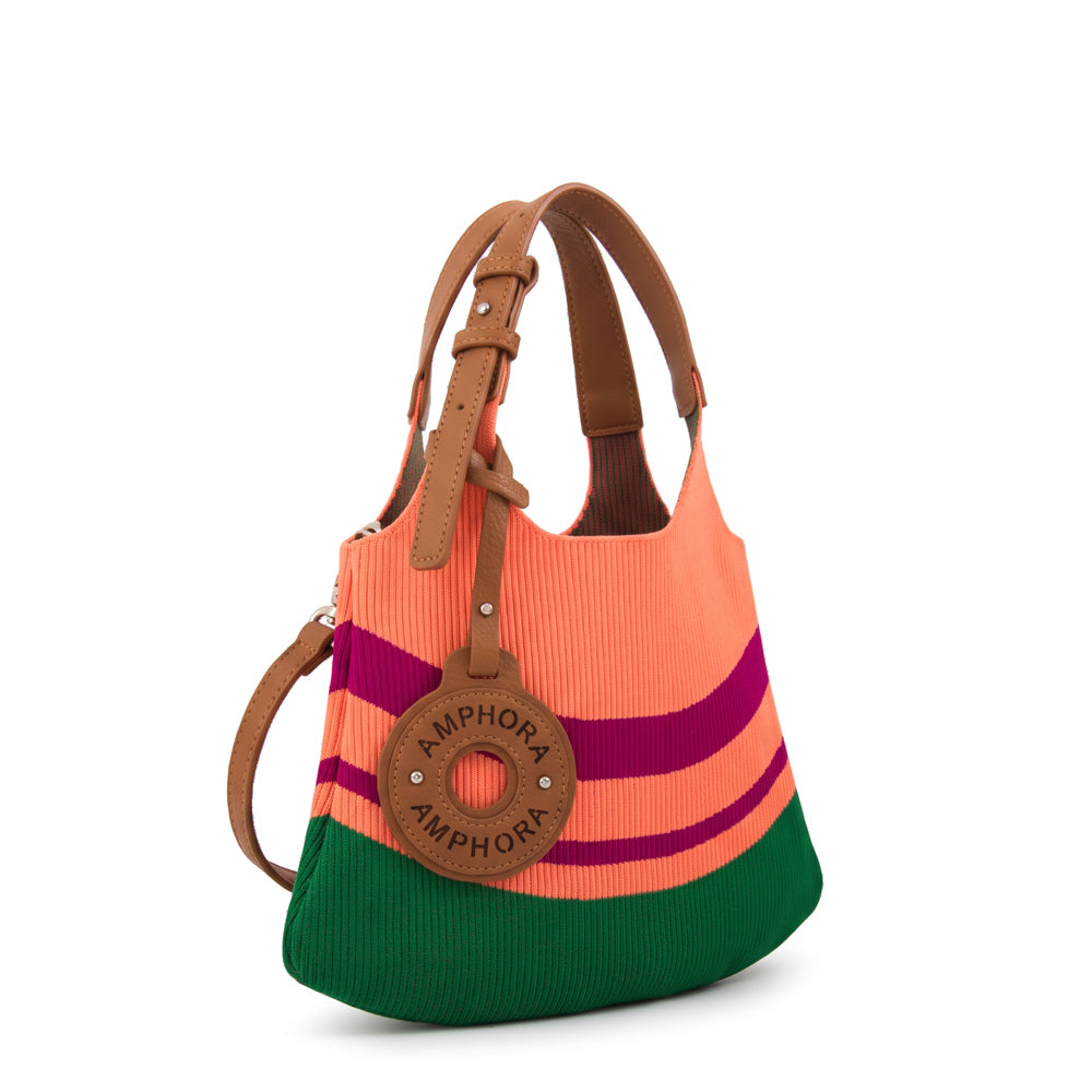 Cartera bandolera con asas kalista pequeña naranja