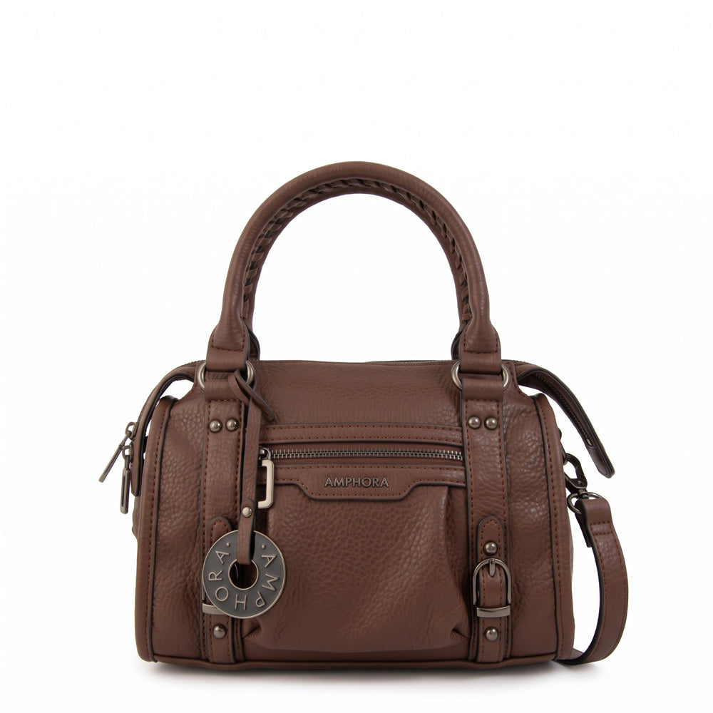 Cartera tote baul lisy pequeña café