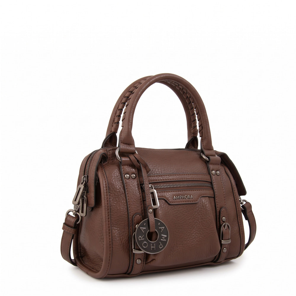 Cartera tote baul lisy pequeña café