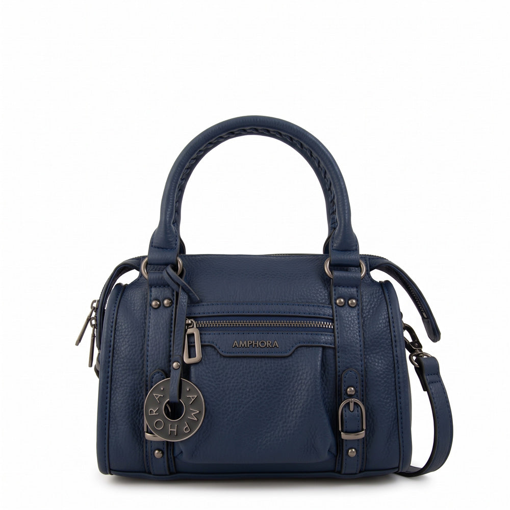 Cartera tote baul lisy pequeña azul oscuro