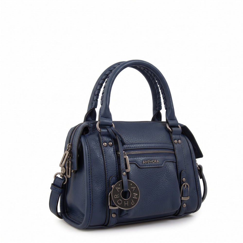 Cartera tote baul lisy pequeña azul oscuro