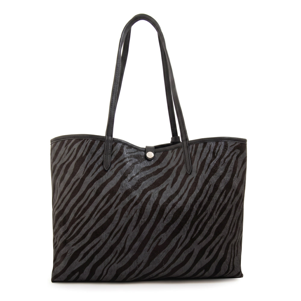 Cartera tote bote reversible moira grande negro