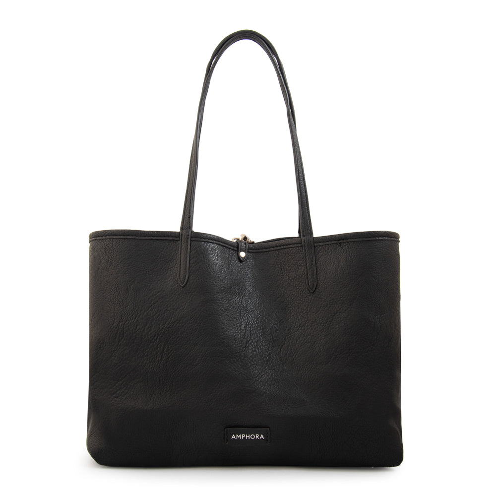 Cartera tote bote reversible moira grande negro