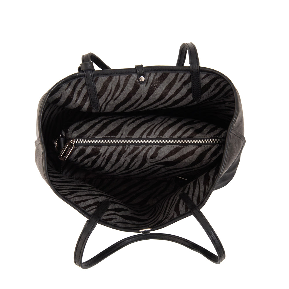 Cartera tote bote reversible moira grande negro