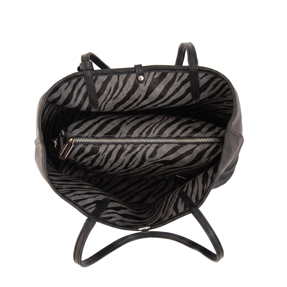 Cartera tote bote reversible moira grande gris oscuro