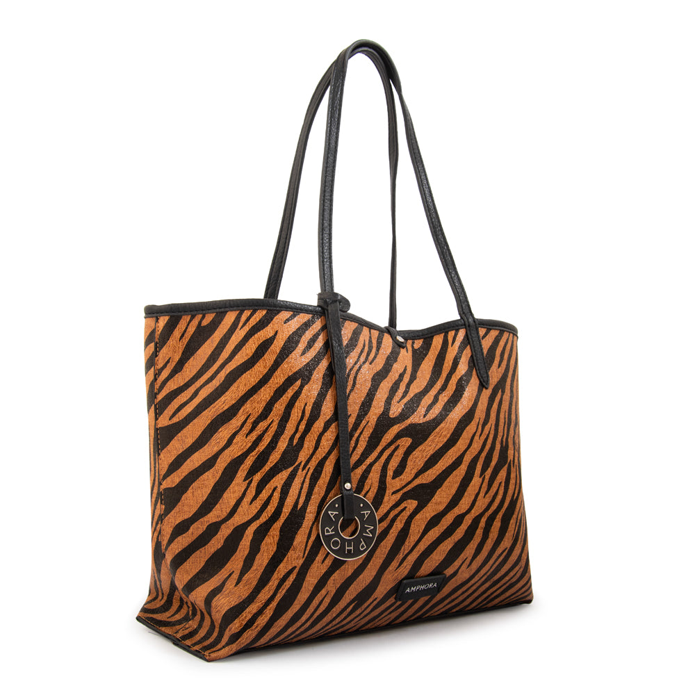 Cartera tote bote reversible moira grande camel
