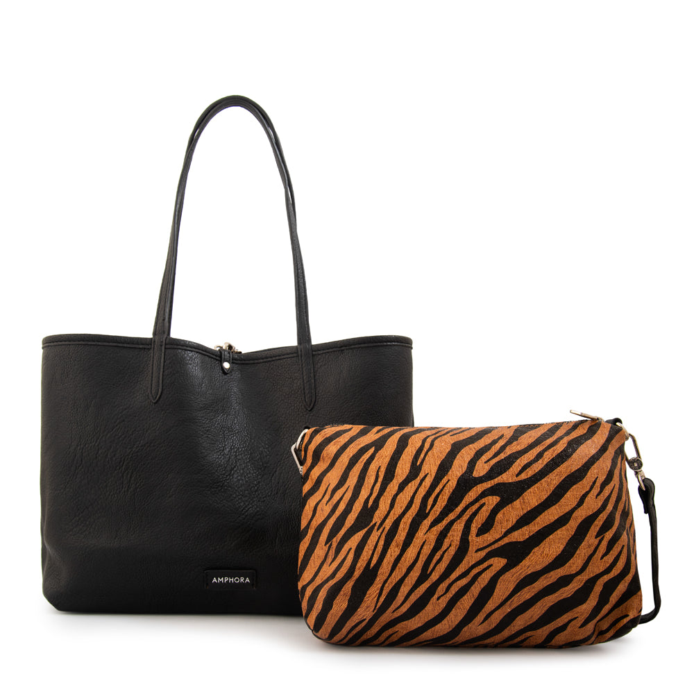 Cartera tote bote reversible moira grande camel