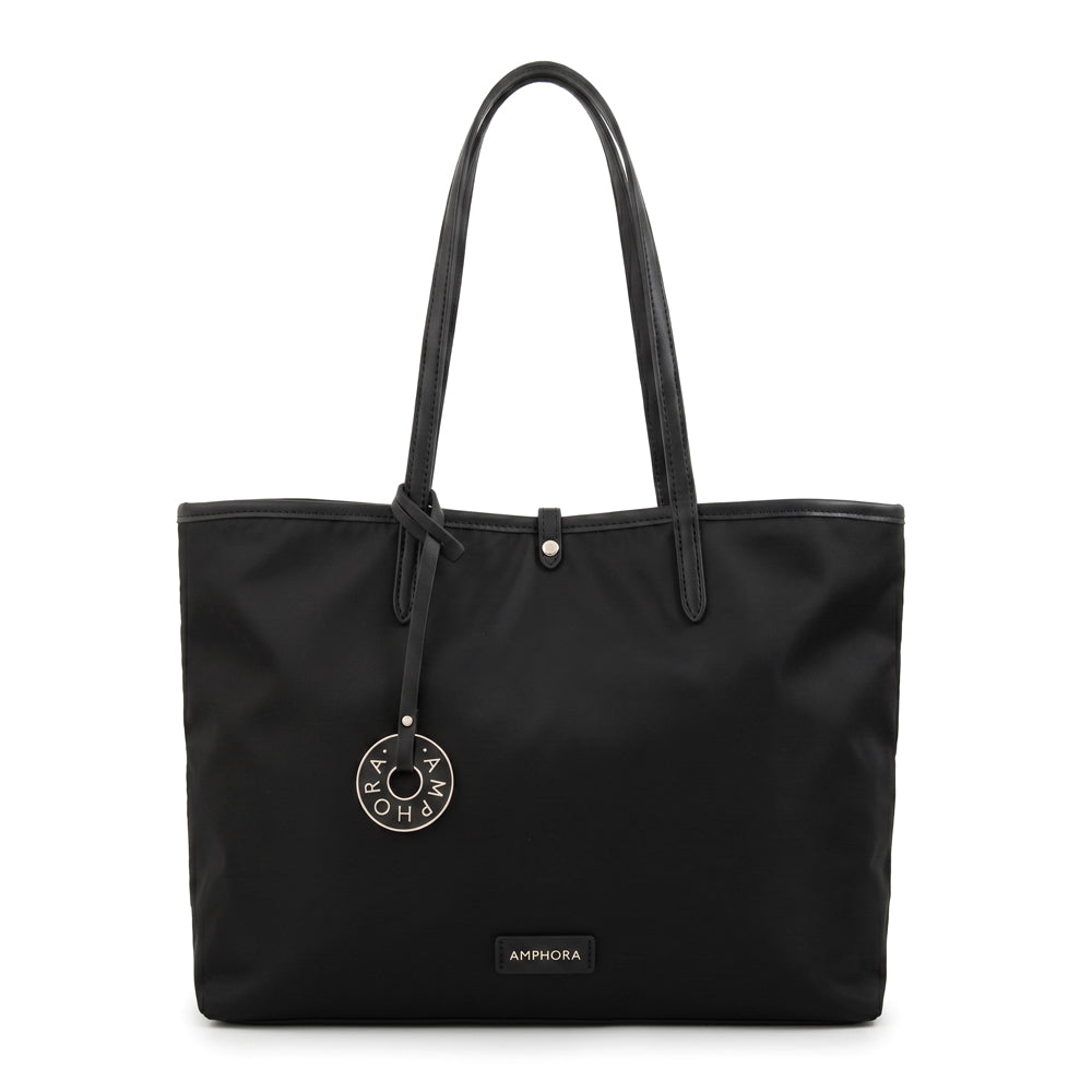 Cartera tote bote reversible moira grande negro