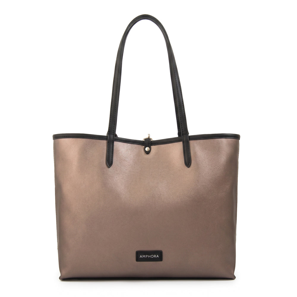 Cartera tote bote reversible moira grande negro