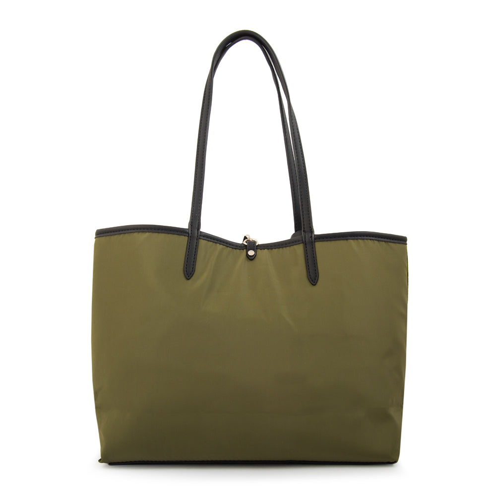 Cartera tote bote reversible moira grande verde oliva