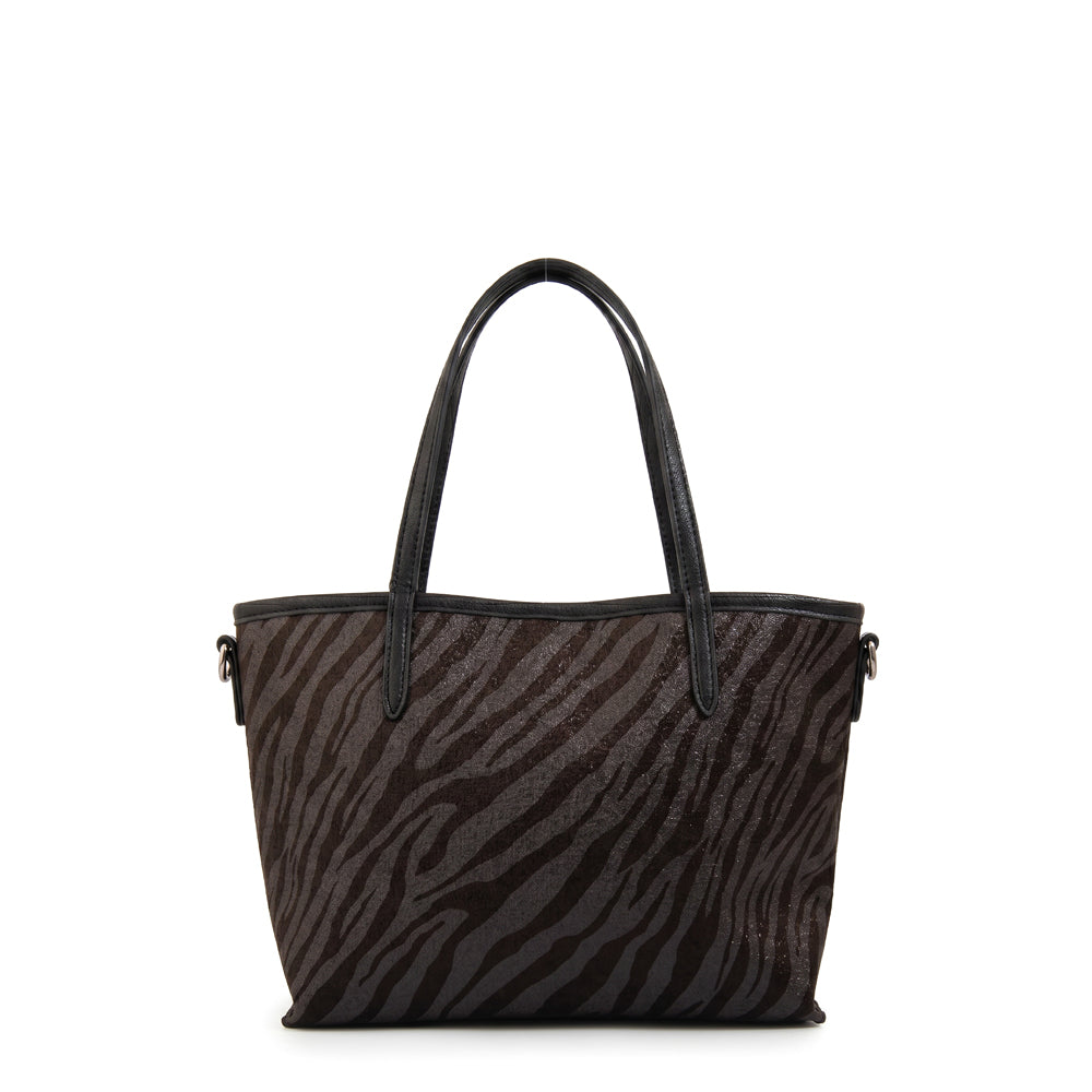 Cartera tote bote reversible moira mediana negro