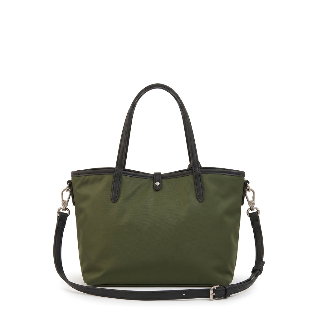 Cartera tote bote reversible moira mediana verde oliva