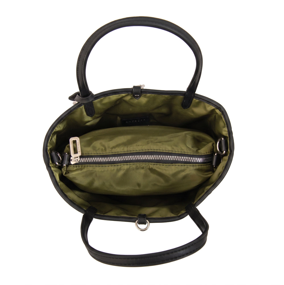 Cartera tote bote reversible moira mediana verde oliva