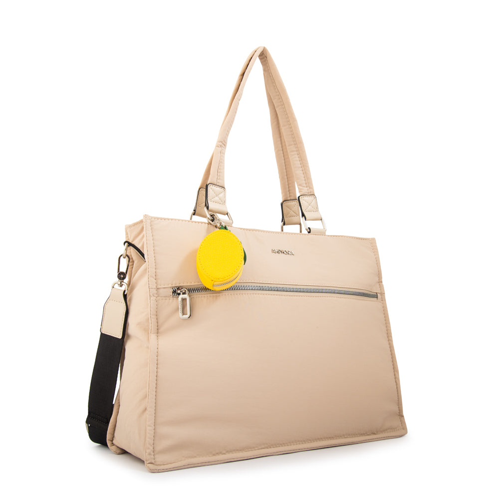 Cartera tote porta notebook lima blanco crudo
