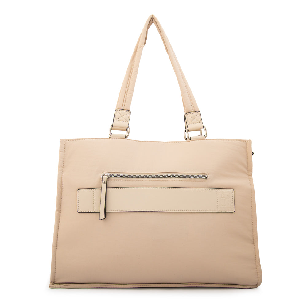Cartera tote porta notebook lima blanco crudo