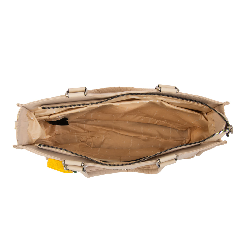 Cartera tote porta notebook lima blanco crudo
