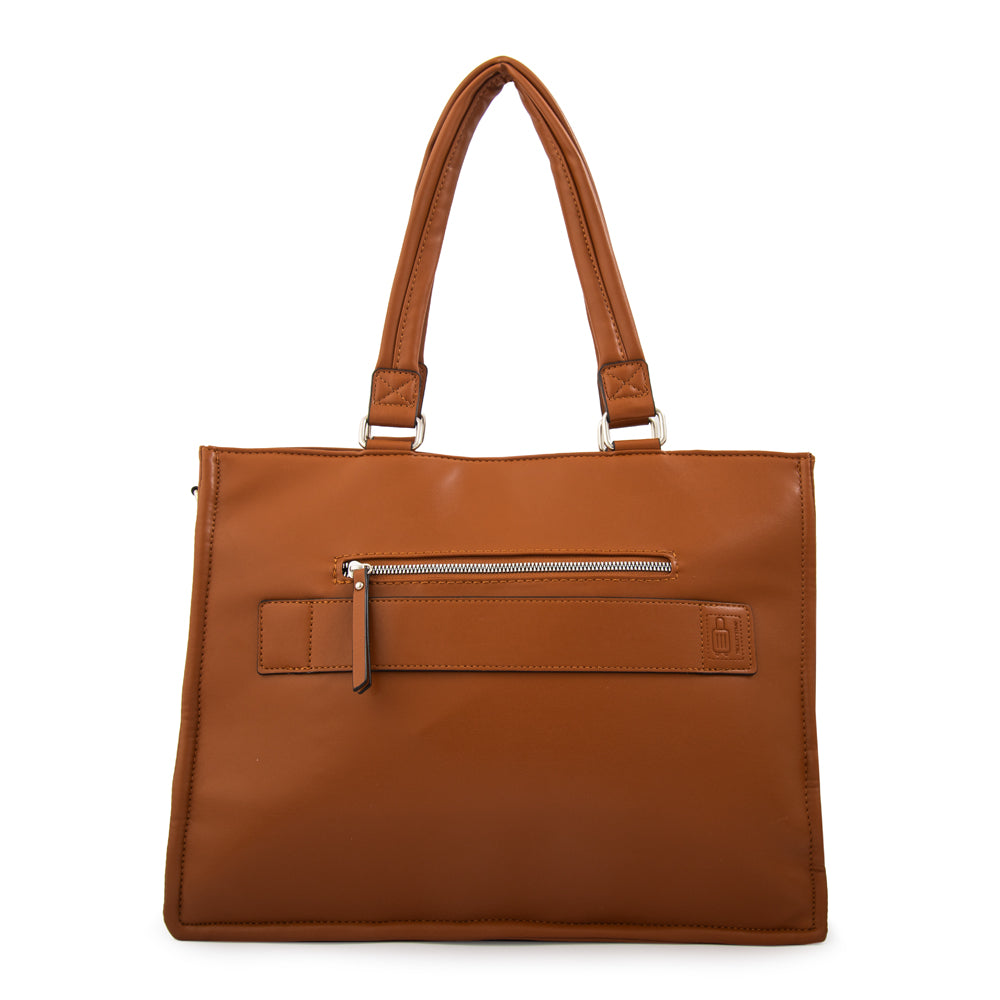 Cartera tote porta notebook lima café