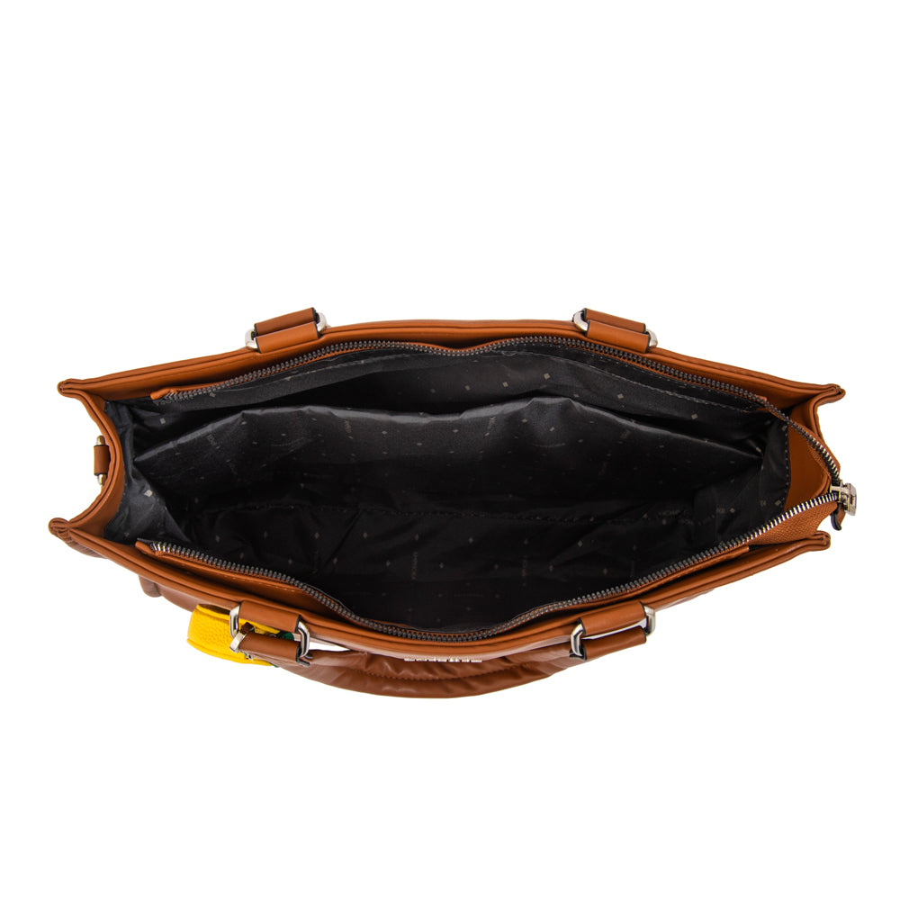 Cartera tote porta notebook lima café