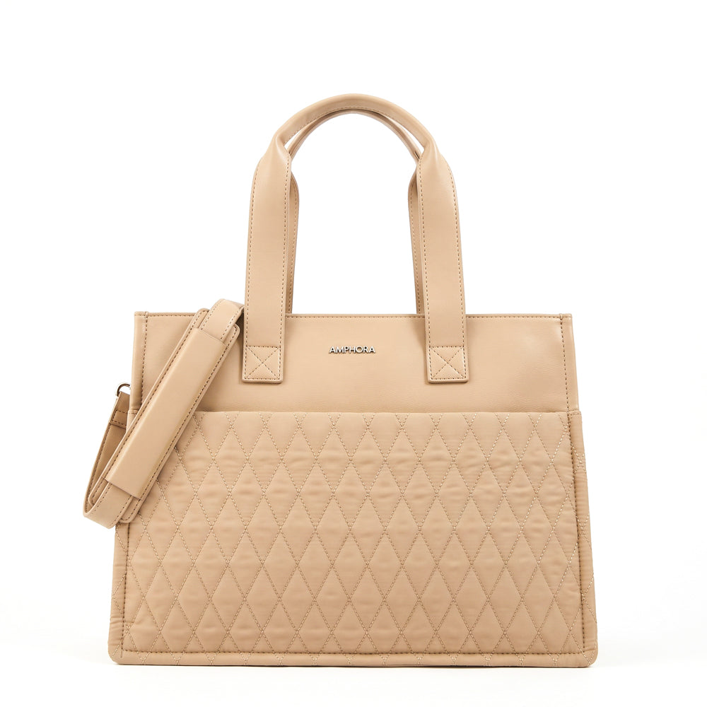 Cartera tote porta notebook durian beige