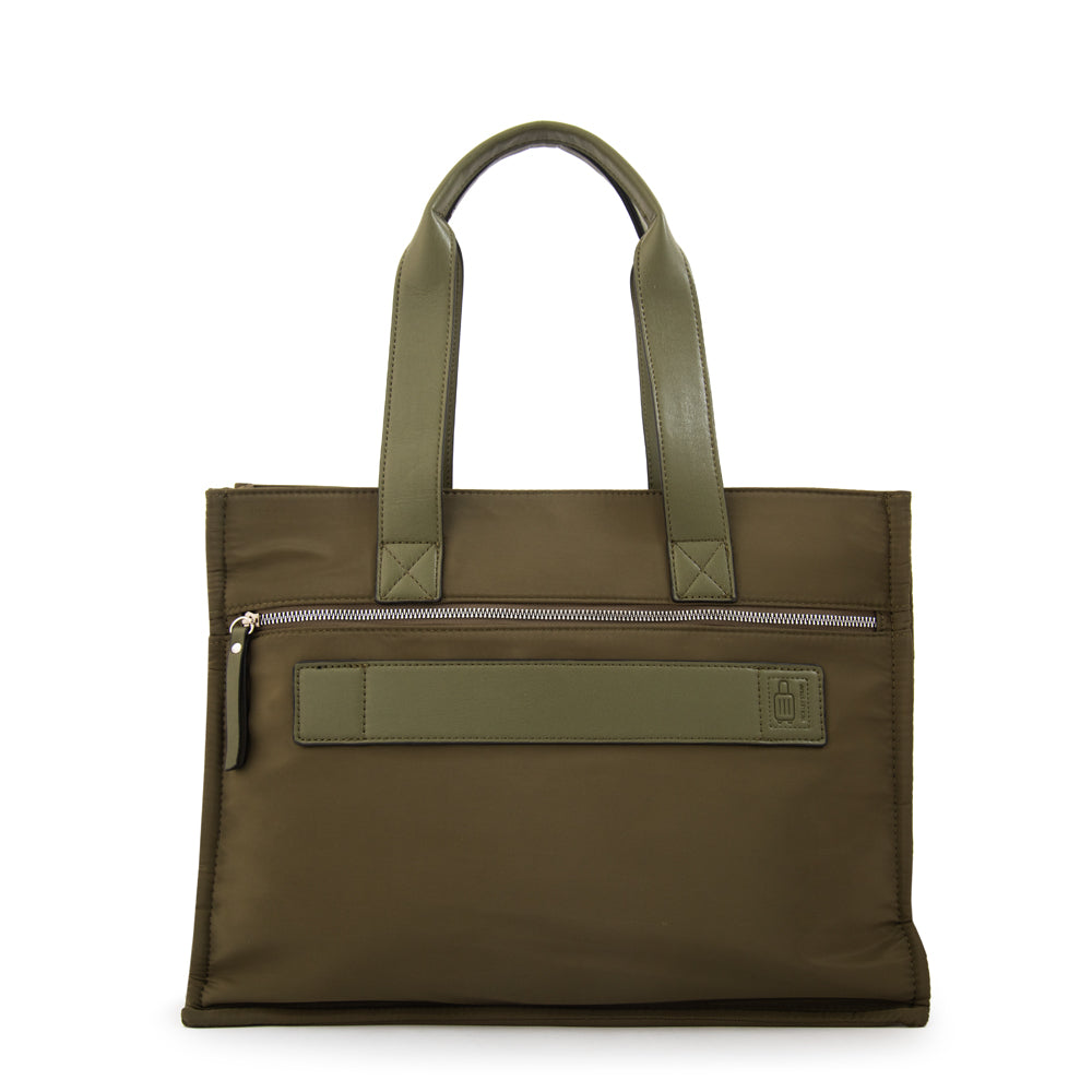 Cartera tote porta notebook durian verde oliva