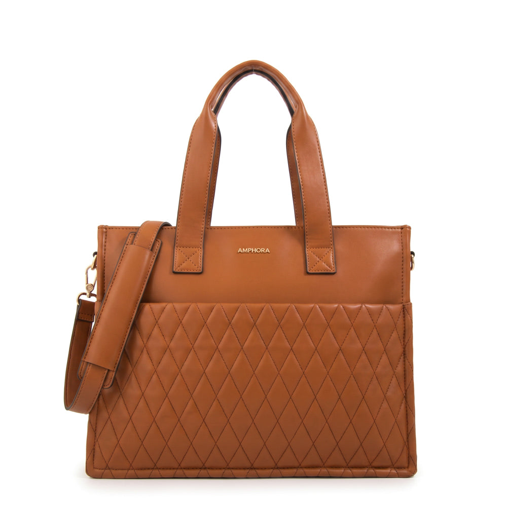 Cartera tote porta notebook durian café