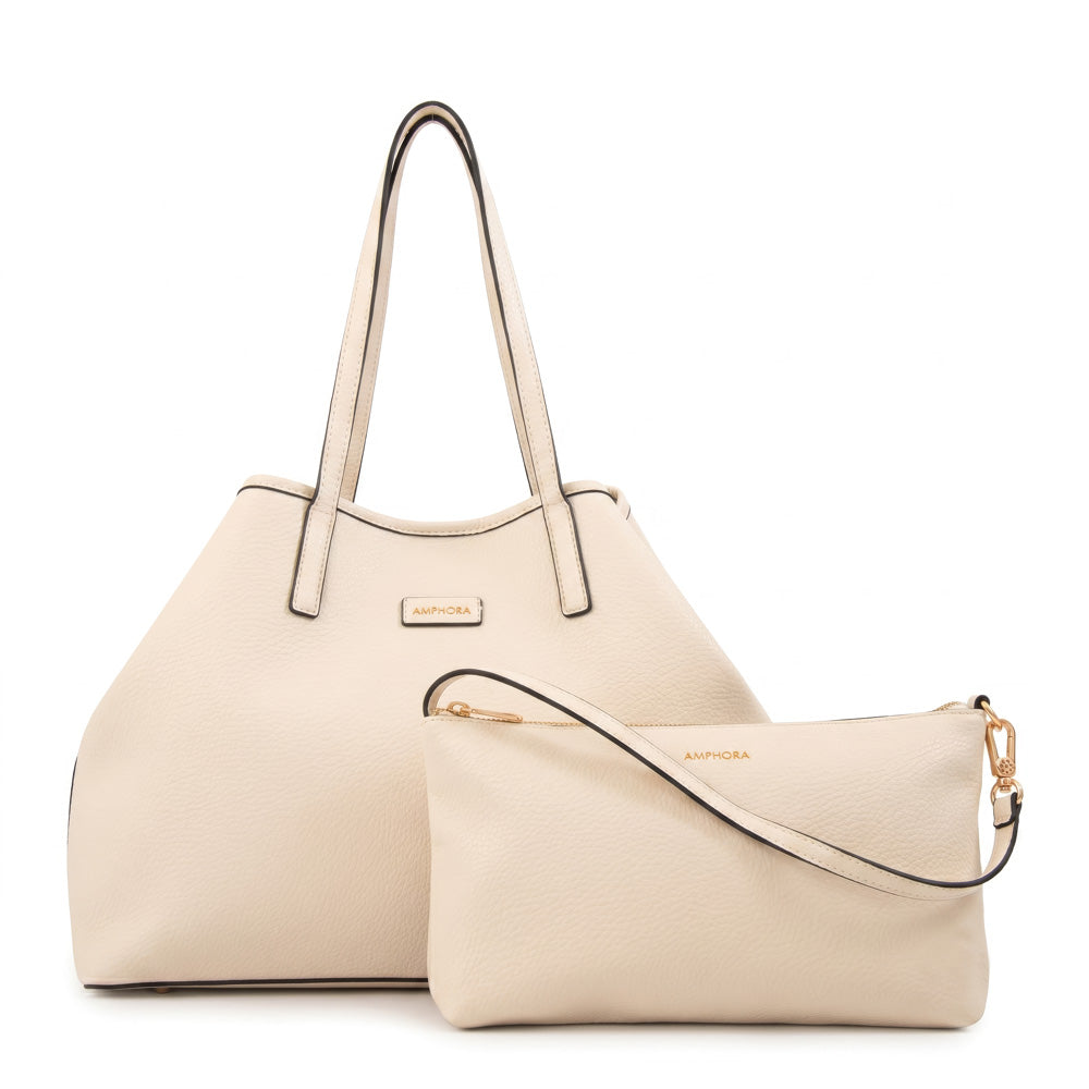 Cartera tote eva blanco crudo
