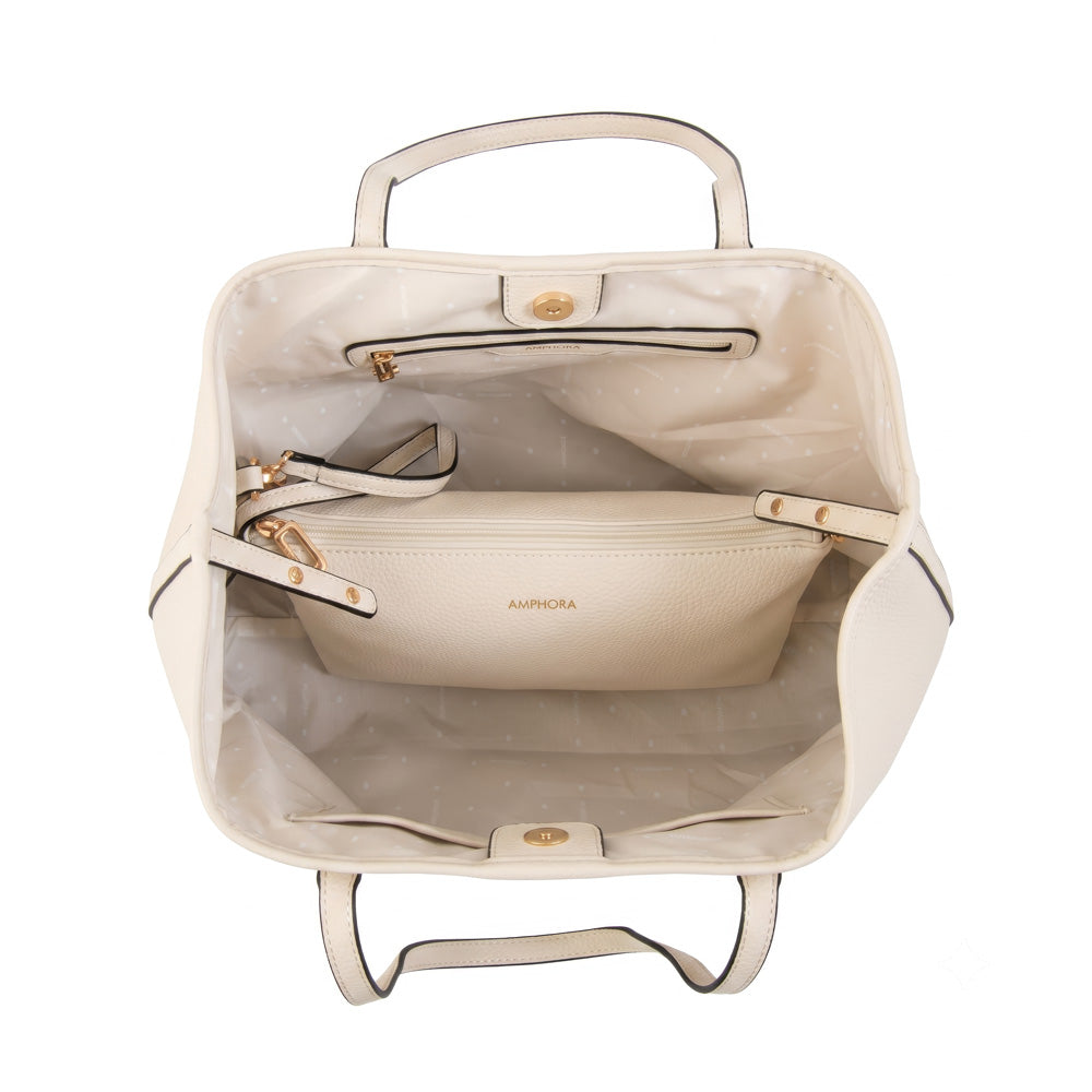 Cartera tote eva blanco crudo