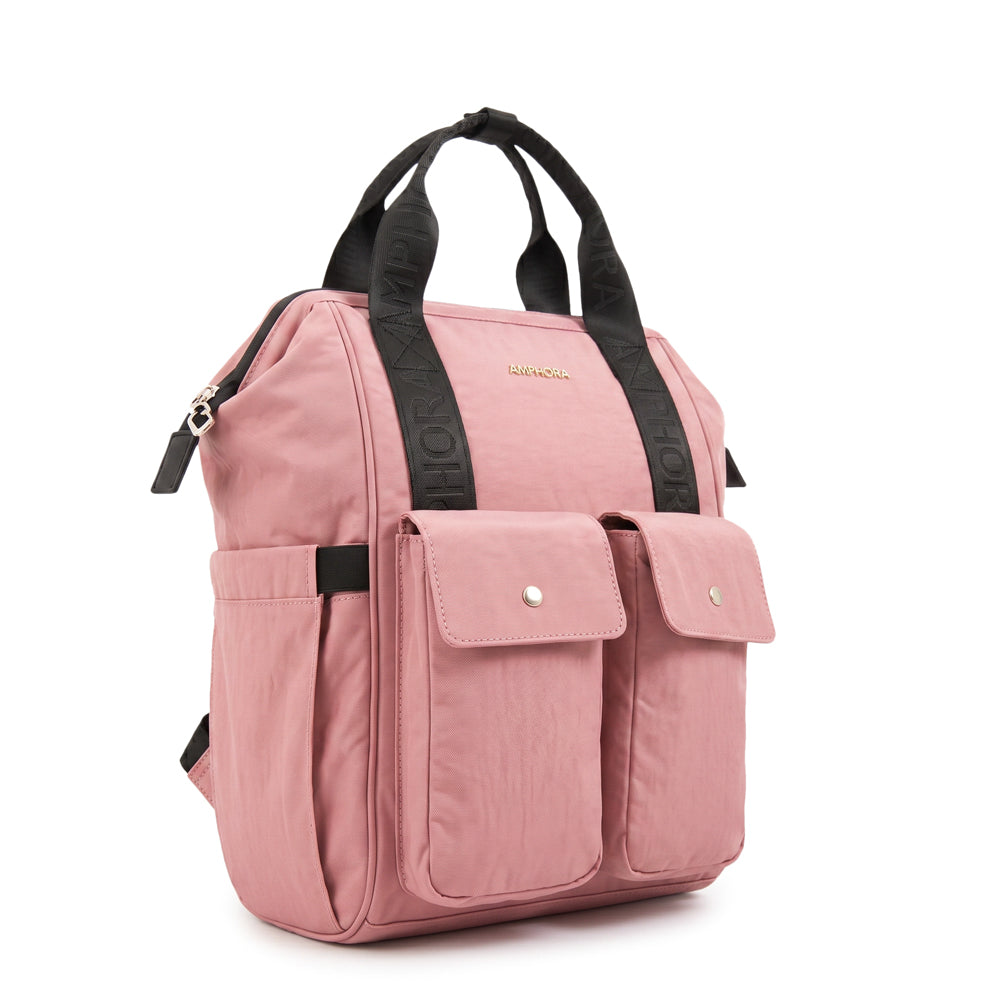 Mochila maternal lucrecia rosado