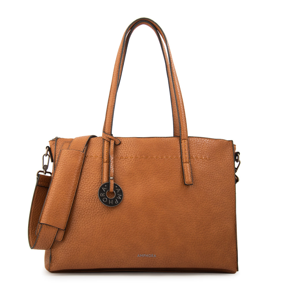 Cartera tote porta notebook ignacia café
