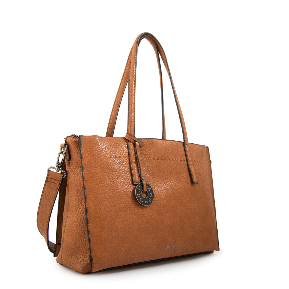 Cartera tote porta notebook ignacia café