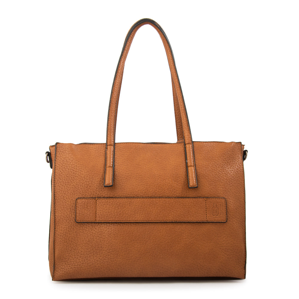 Cartera tote porta notebook ignacia café