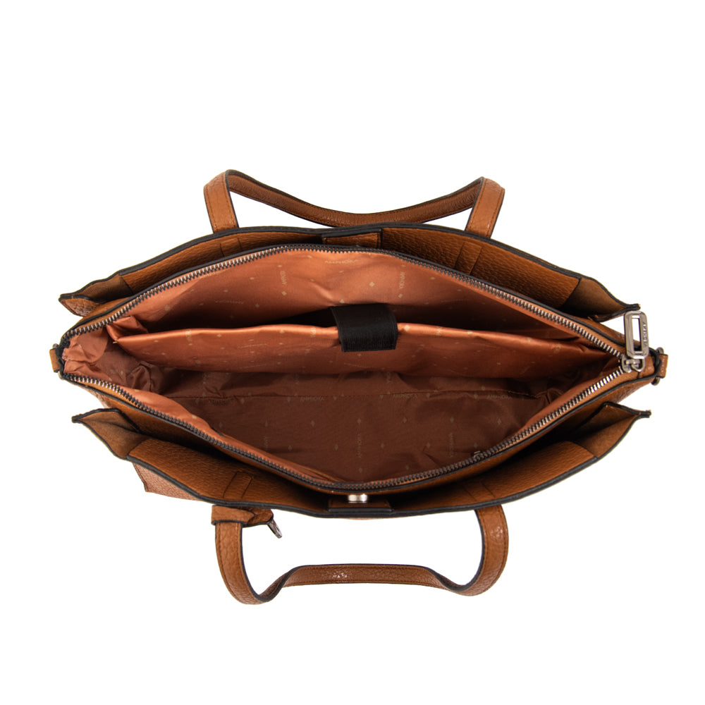 Cartera tote porta notebook ignacia café