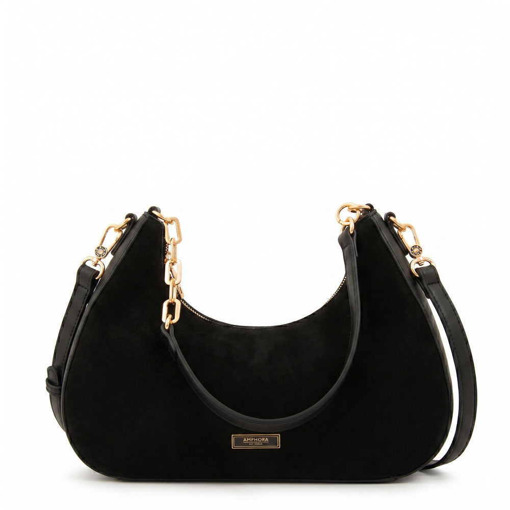 Cartera corte oval angela negro
