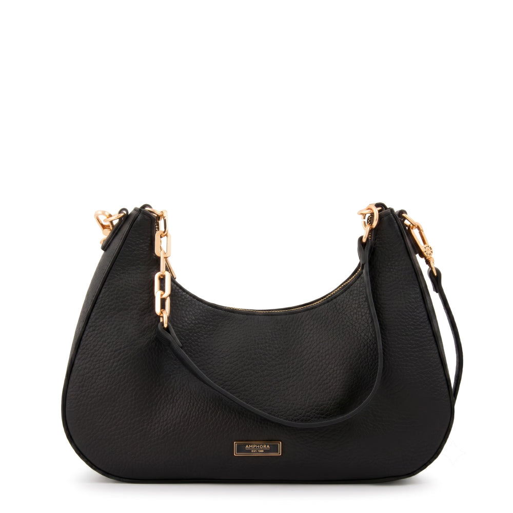 Cartera corte oval angela negro