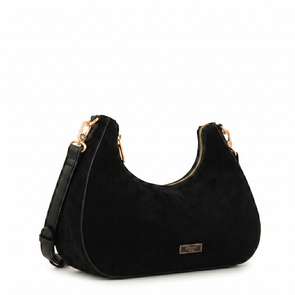 Cartera corte oval angela negro