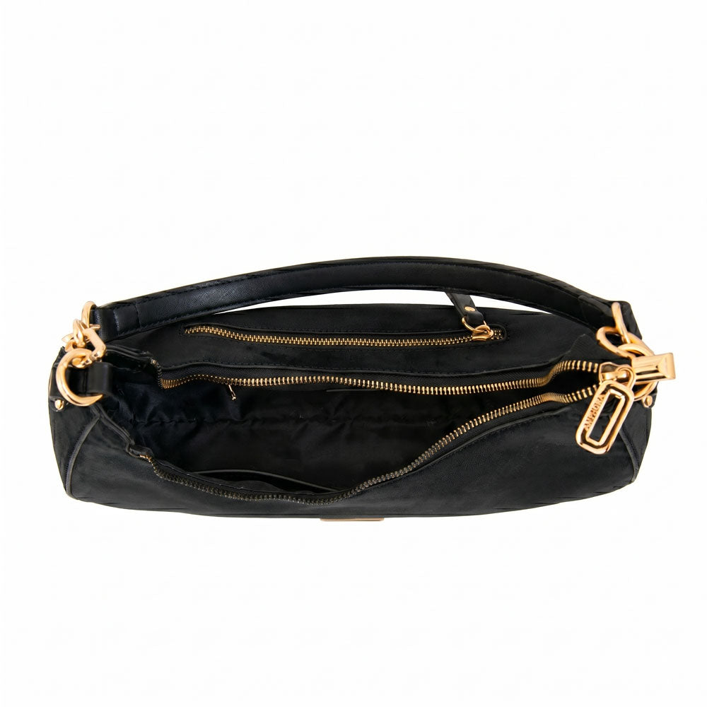 Cartera corte oval angela negro