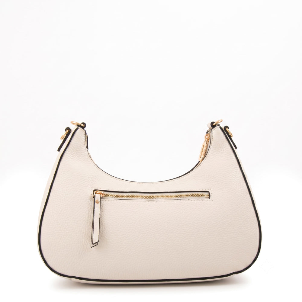 Cartera corte oval angela blanco crudo