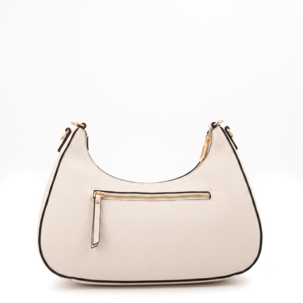 Cartera corte oval angela blanco crudo