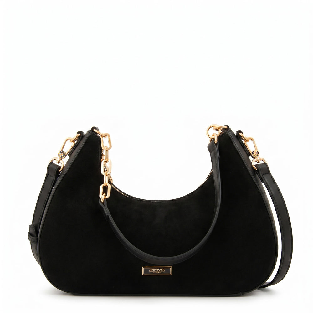 Cartera corte oval angela negro