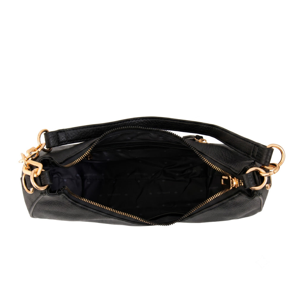 Cartera corte oval angela negro