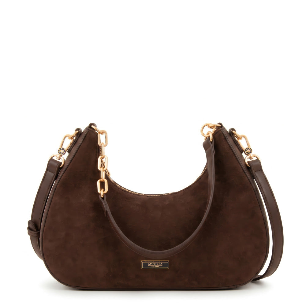 Cartera corte oval angela café