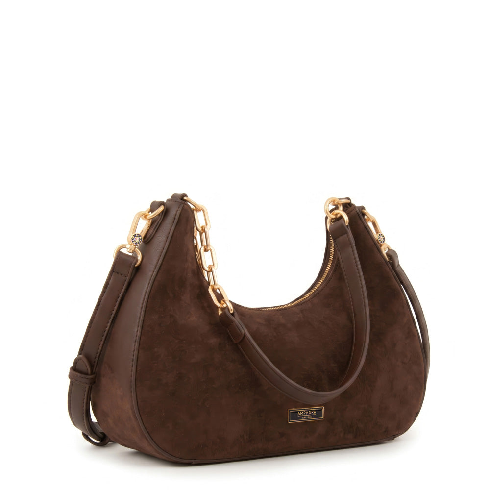 Cartera corte oval angela café