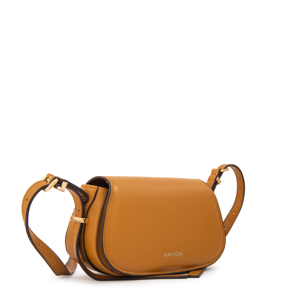 Cartera bandolera fanny pequeña camel